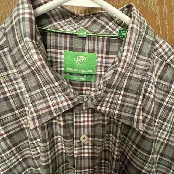 Forsyth of Canada Men’s Button-down shirt - Navy/Gray Plaid - Size 2XL - Picture 7 of 7